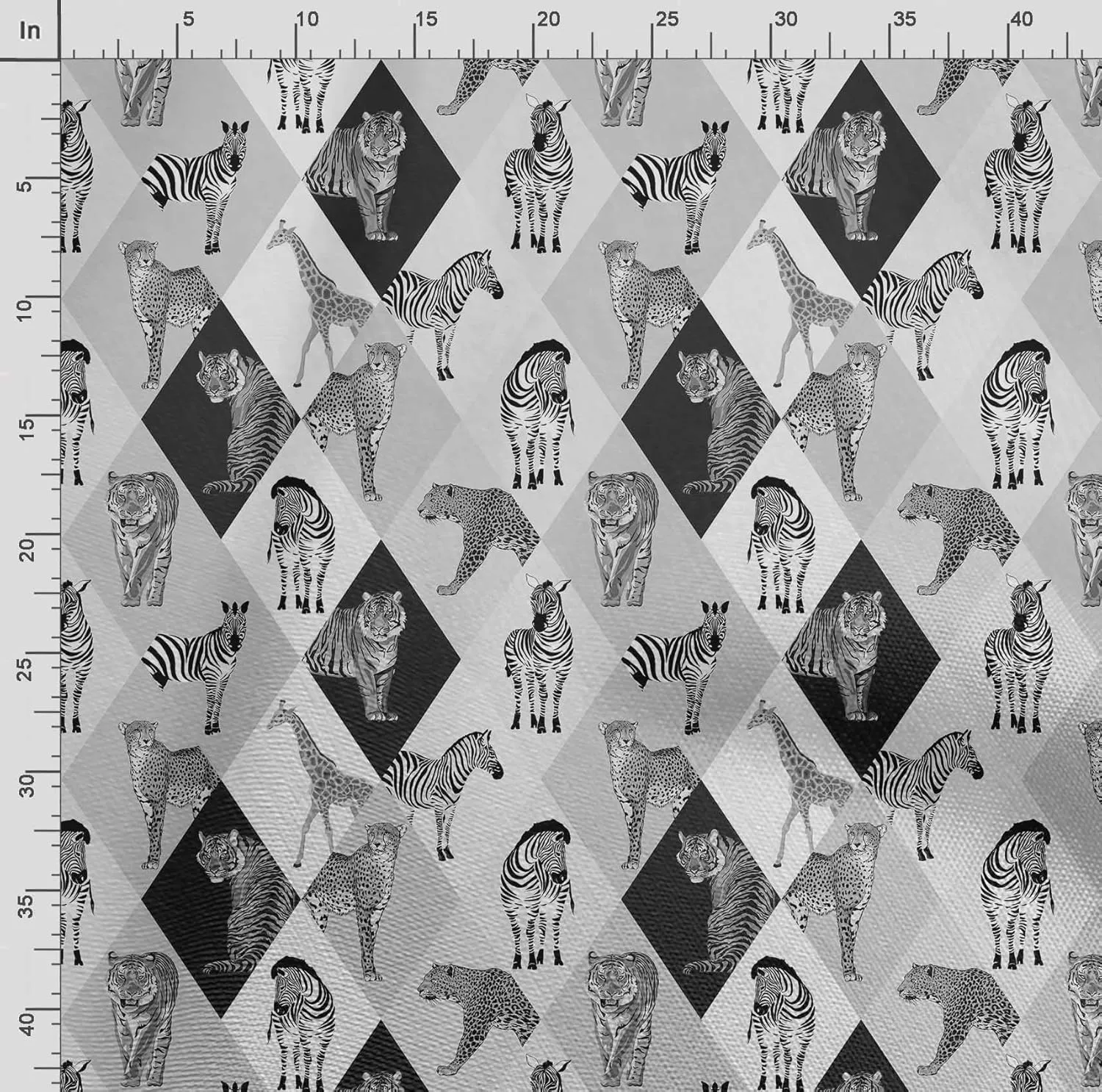 Soimoi Heavyweight Cotton Canvas Fabric Material - 56 Inch Wide, Gray - Animal Print, Ideal for Making Durable Tote Bags, Backpacks, Jackets, Upholstery, Cushions, Outdoor Furniture Covers, 1 Yard