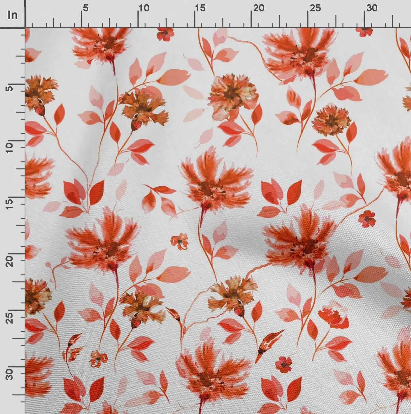 Soimoi Heavyweight Cotton Canvas Fabric Material - 56 Inch Wide, Orange - Floral Print, Ideal for Making Durable Tote Bags, Backpacks, Jackets, Upholstery, Cushions, Outdoor Furniture Covers, 1 Yard