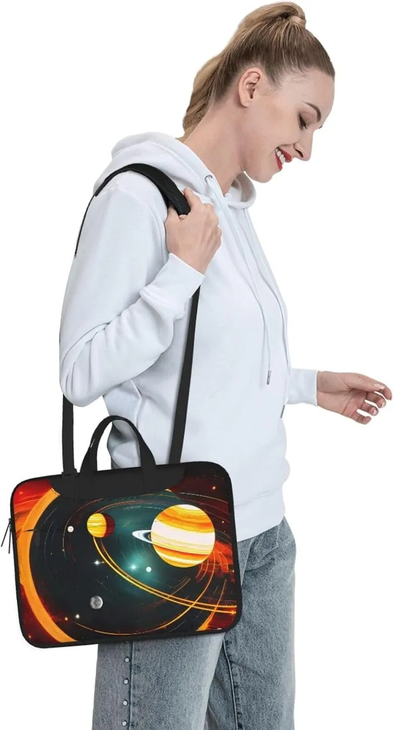 Solar System Jupiter Saturn Print Versatile Laptop Bag Men's Laptop Case & Womenâ€™s Computer Bag with Shoulder Strap