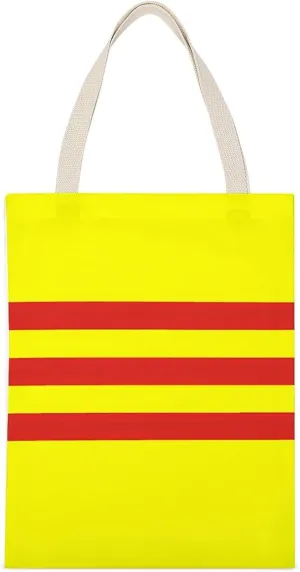South Vietnam Flag Printed Canvas Tote Bags Shoulder Bag Reusable Grocery Shopping Handbag DIY Gifts 14"x18"