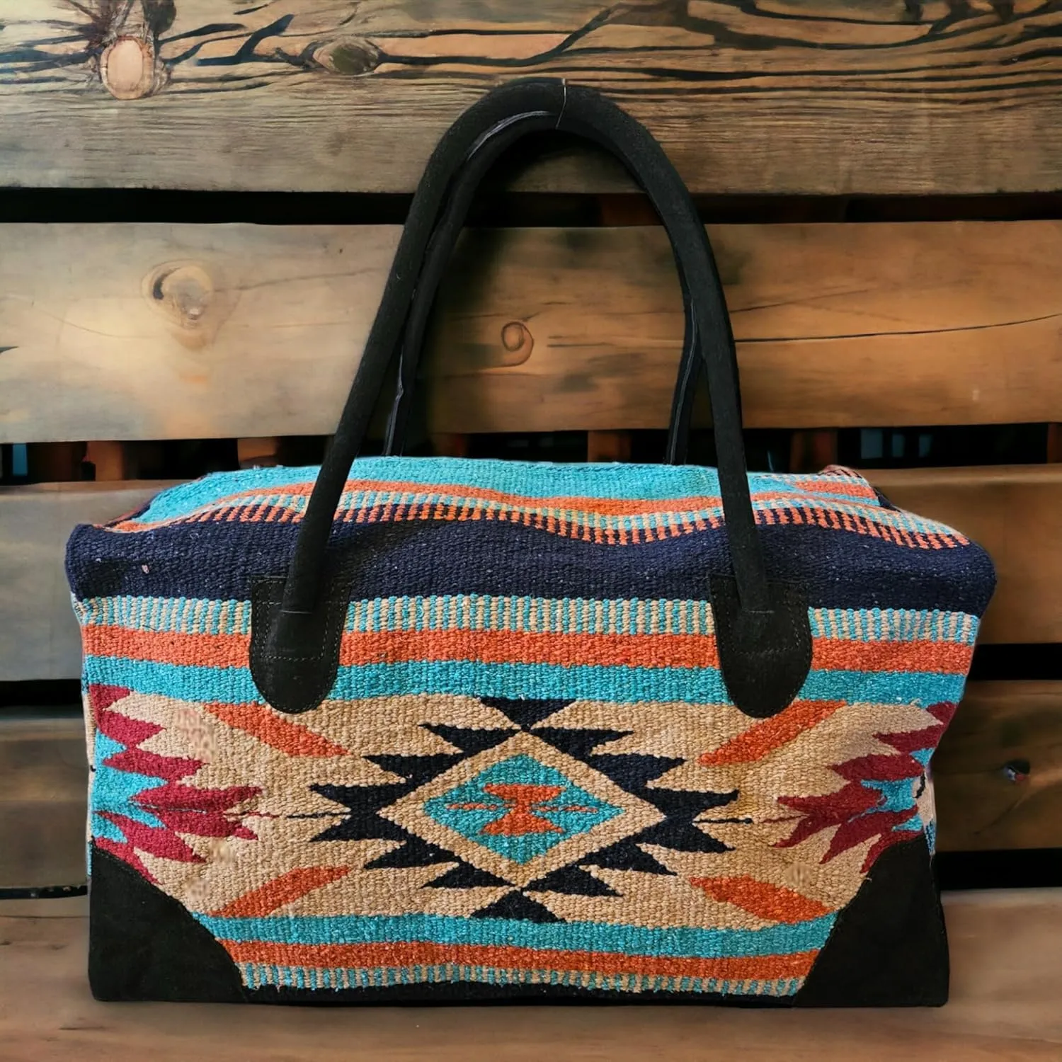 Southwestern Large Weekender Travel Bag Western Duffle Bag Boho Travel Bag (Cheyenne)