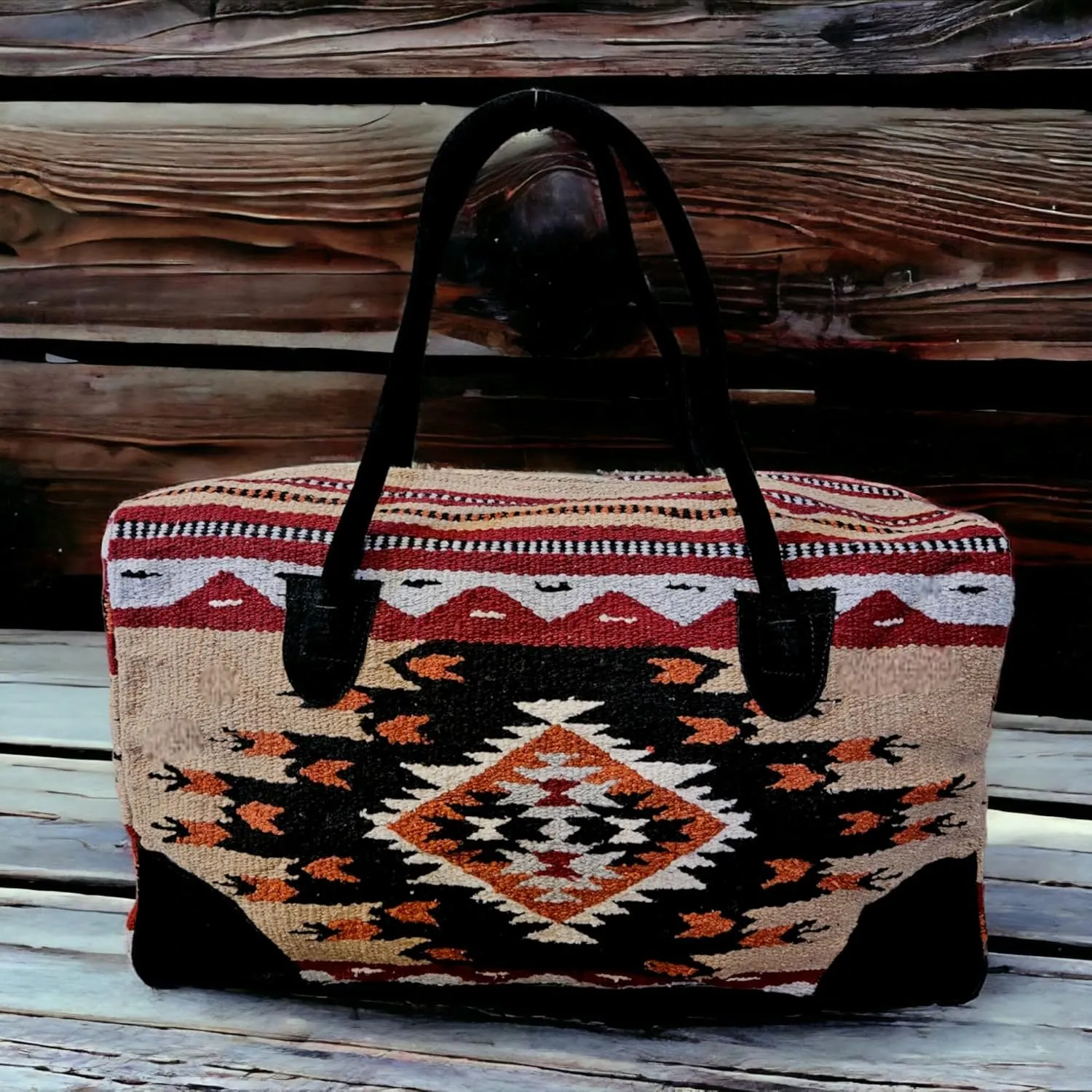 Southwestern Large Weekender Travel Bag Western Duffle Bag Boho Travel Bag (Del Rio)