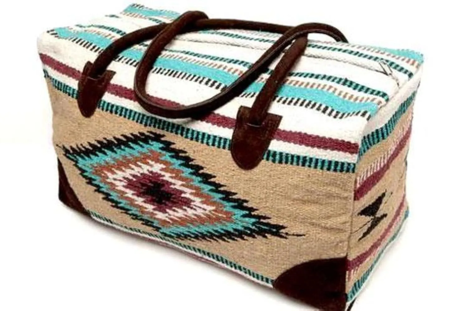 Southwestern Large Weekender Travel Bag Western Duffle Bag Boho Travel Bag (Diego)