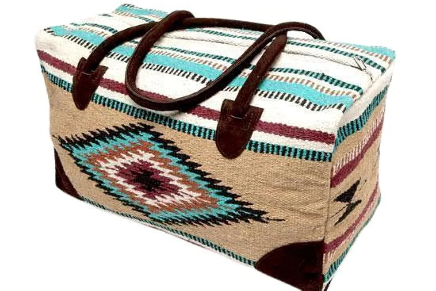 Southwestern Large Weekender Travel Bag Western Duffle Bag Boho Travel Bag (Diego)