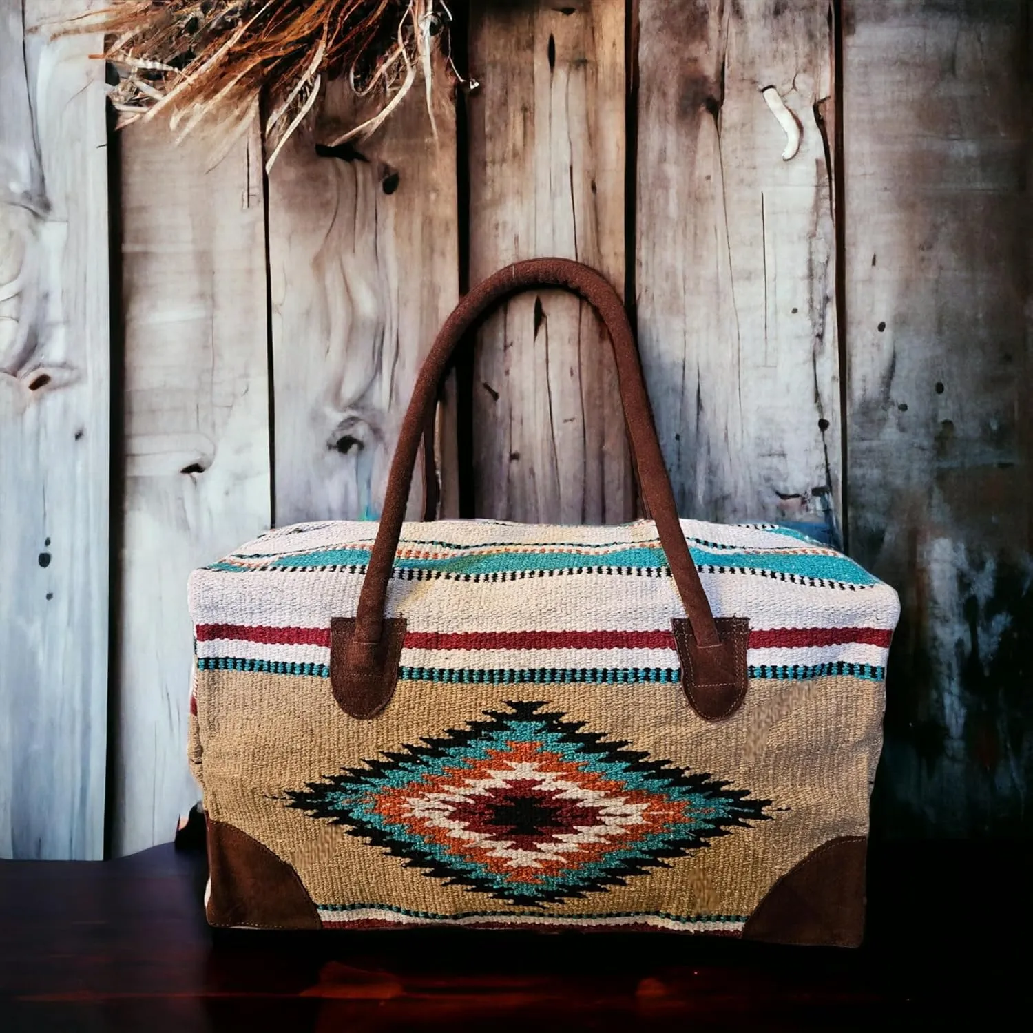 Southwestern Large Weekender Travel Bag Western Duffle Bag Boho Travel Bag (Diego)