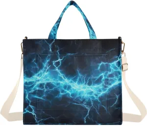 Spark Texture Blue Tote Bag for Women Large Capacity Handbag Portable Work Handbag Shoulder Bag for Beach, Shopping, Travel
