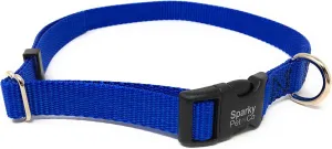 Sparky PetCo 1" Universal Clip-N-Go Adjustable Nylon Dog Collars (Neon Pink) (Blue)