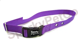 Sparky PetCo Universal Nylon 3/4" Dog Strap 2 Hole 1 5/8" Apart (Purple)
