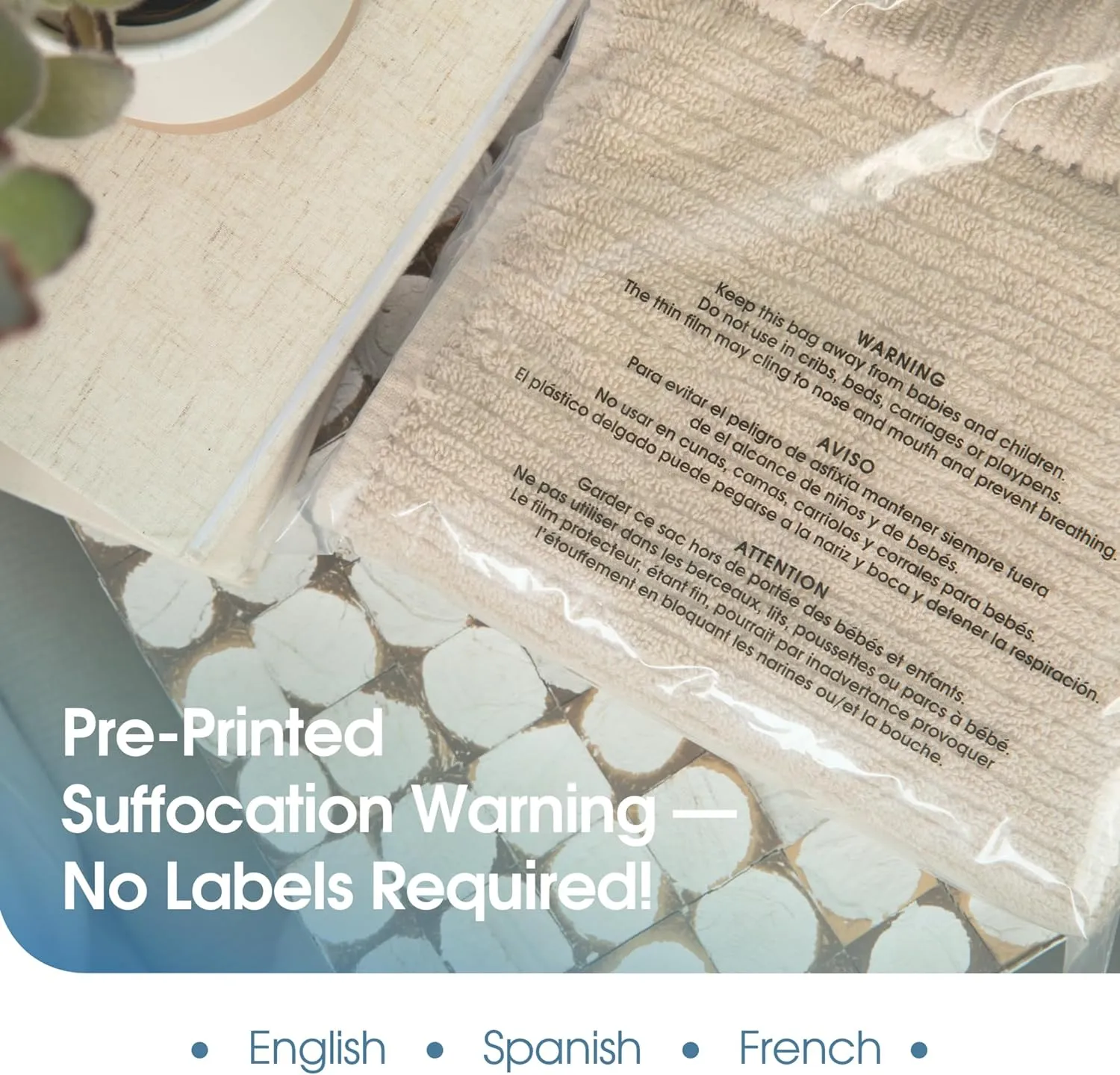 Spartan Industrial - 18" X 24" (250 Count) Self Seal Clear Poly Bags with Suffocation Warning for Packaging, Shipping & FBA - Permanent Adhesive