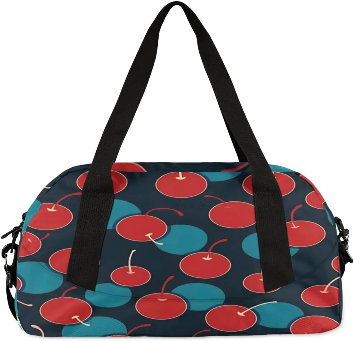 Sport Duffel Bag Cherries Printed Kids Gym Bag Weekender Overnight Bags for Boys Girls Teens Carry On Workout Travel Bag