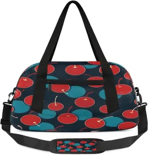 Sport Duffel Bag Cherries Printed Kids Gym Bag Weekender Overnight Bags for Boys Girls Teens Carry On Workout Travel Bag