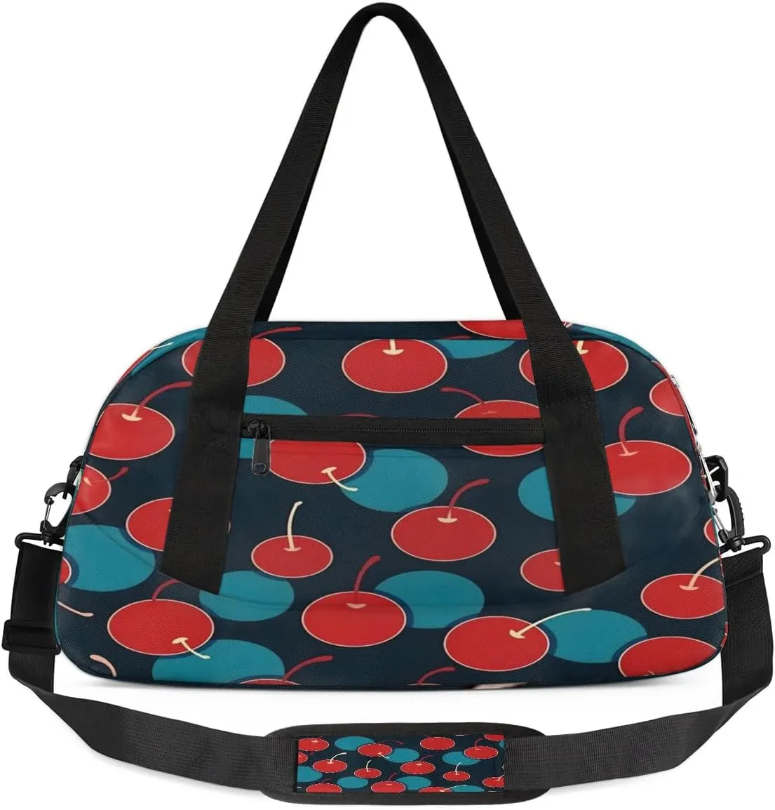 Sport Duffel Bag Cherries Printed Kids Gym Bag Weekender Overnight Bags for Boys Girls Teens Carry On Workout Travel Bag