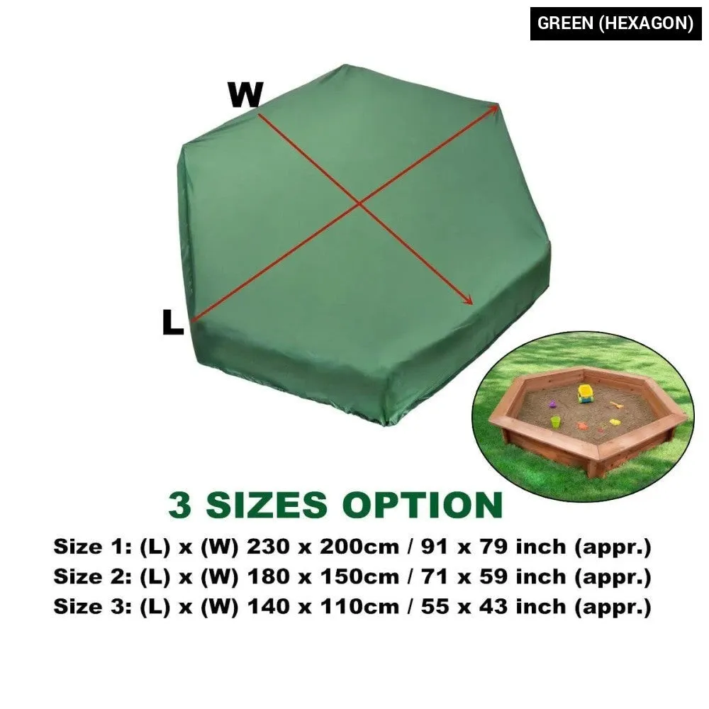 Square Hexagon Oxford Cloth Cover Sandbox Cover Drawstring Sandbox Sandpit Dustproof Cover Canopy Waterproof Shelter Garden Farm