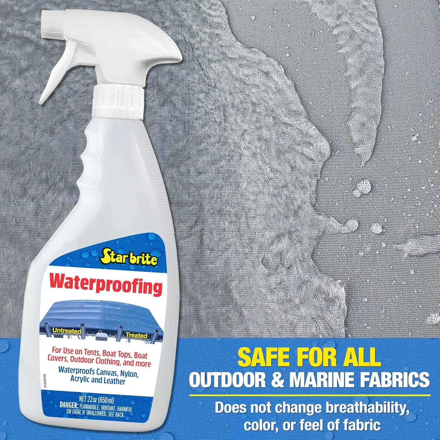 STAR BRITE Waterproofing Spray, Waterproofer   Stain Repellent   UV Protection for Boat Covers, Car Covers, Bimini Tops, Tents, Jackets, Backpacks, Boots, Awnings, Patio Covers & More