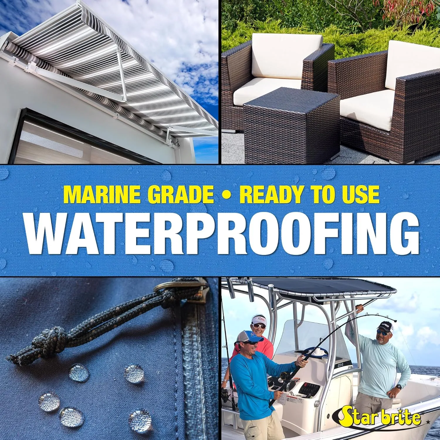STAR BRITE Waterproofing Spray, Waterproofer   Stain Repellent   UV Protection for Boat Covers, Car Covers, Bimini Tops, Tents, Jackets, Backpacks, Boots, Awnings, Patio Covers & More