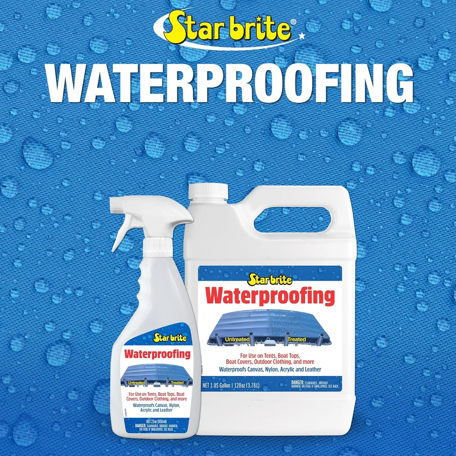 STAR BRITE Waterproofing Spray, Waterproofer   Stain Repellent   UV Protection for Boat Covers, Car Covers, Bimini Tops, Tents, Jackets, Backpacks, Boots, Awnings, Patio Covers & More