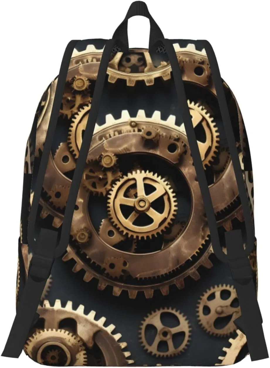 Steampunk Gears print Duffel Bag, Lightweight Duffel Bag, Casual Backpack, 17.7 x 6.3 x 12.2 inches