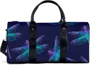 Strange Dragonfly Duffel Bag Travel Yoga Camping Gym Shoulder Bags Sports Handbag Lightweight canvas Tote Bag Holdall for Men Women