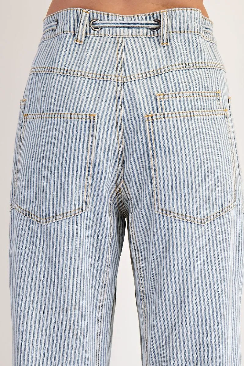Striped Low Slung Jeans