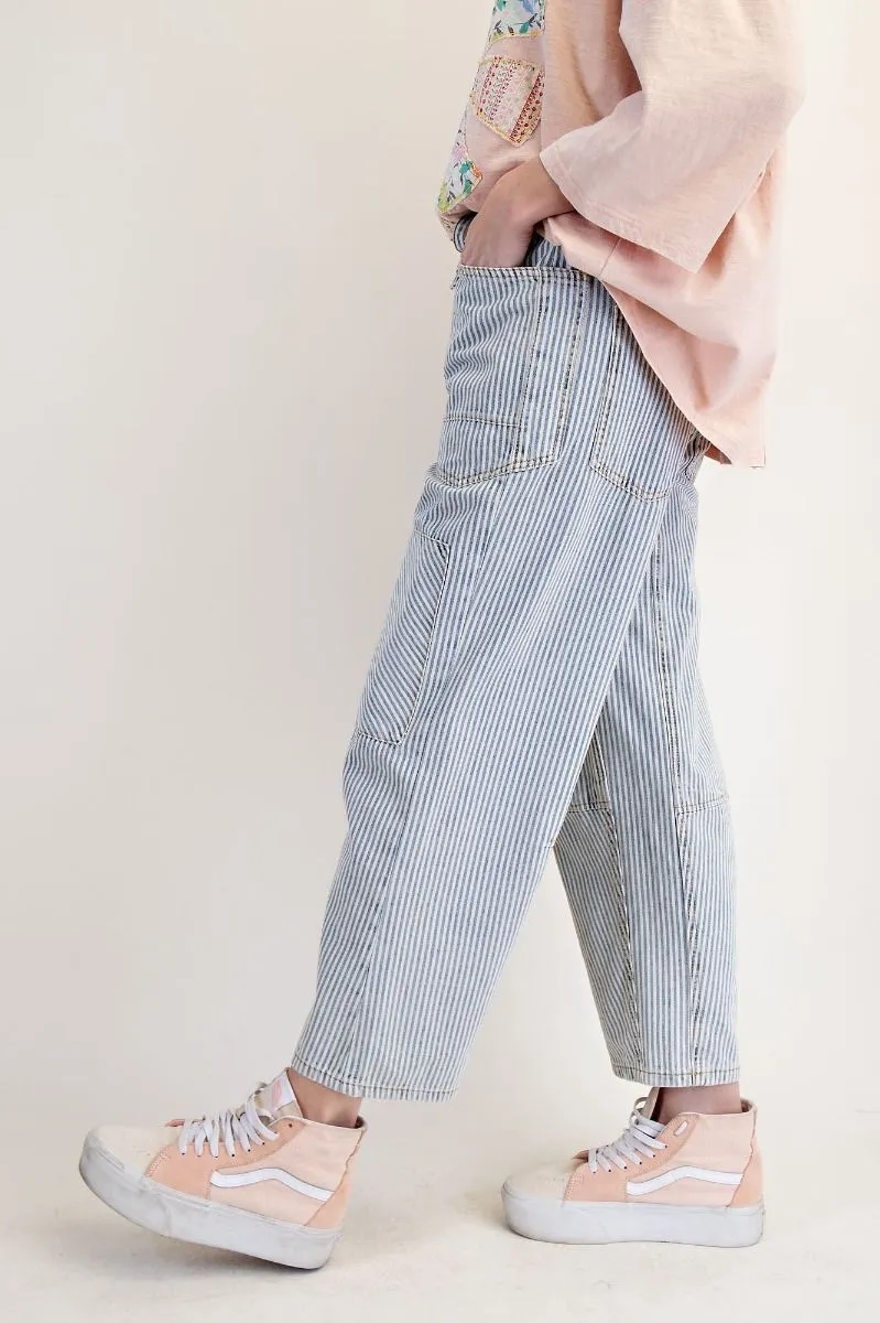 Striped Low Slung Jeans