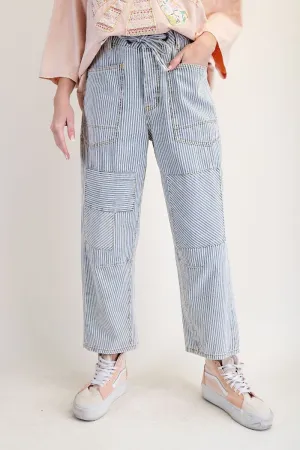 Striped Low Slung Jeans