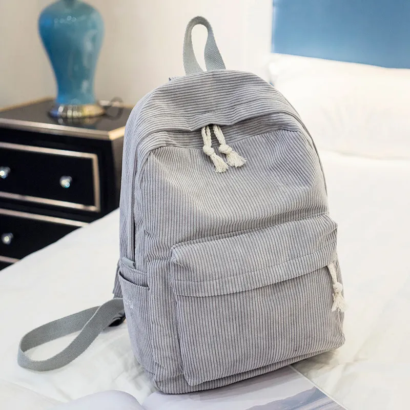 Style Regular Script High Personality Corduroy Backpacks