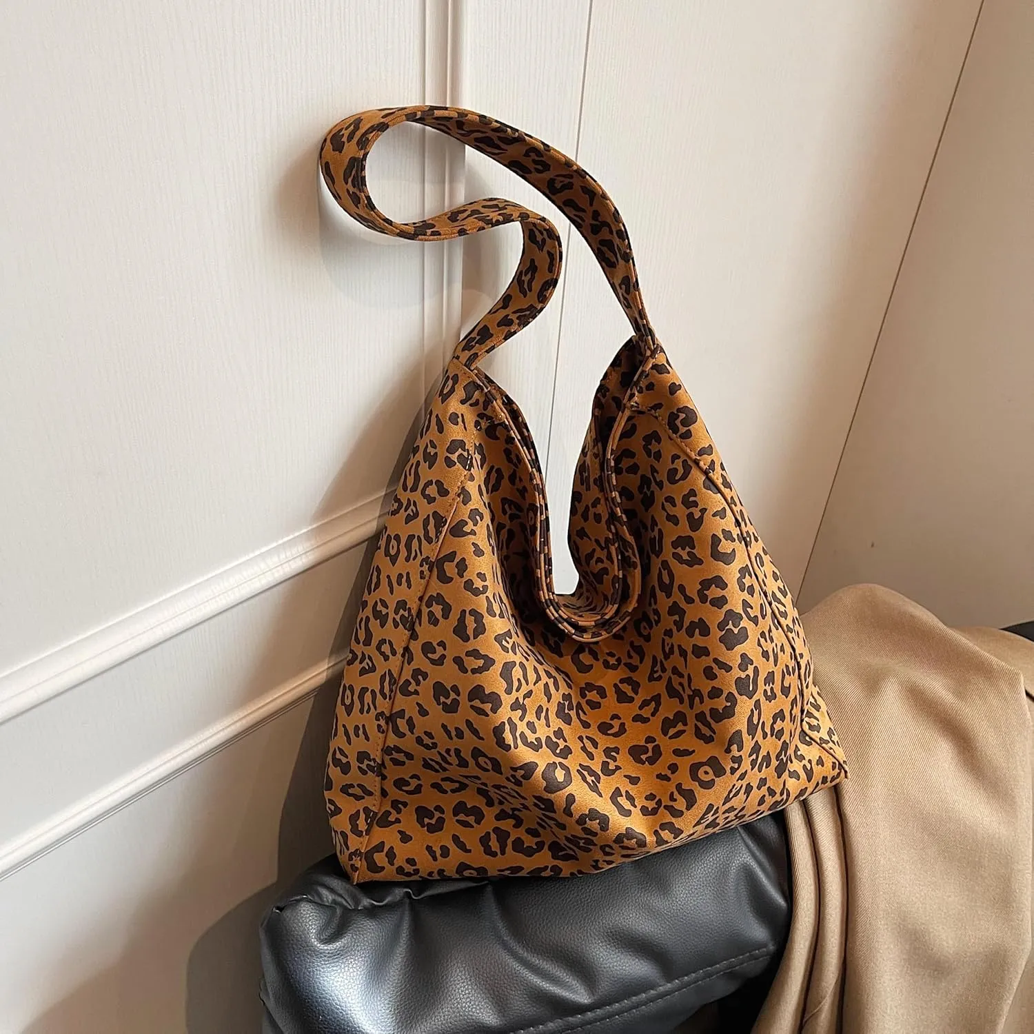 Suede Bag for Women, Suede Leather Handbags for Women, Large Capacity Suede Bag, Hobo Bag