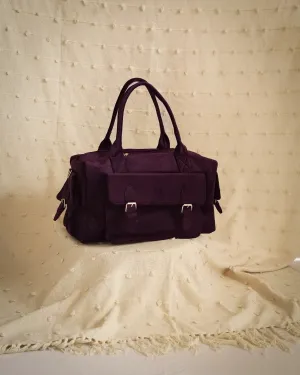 Suede duffle bag