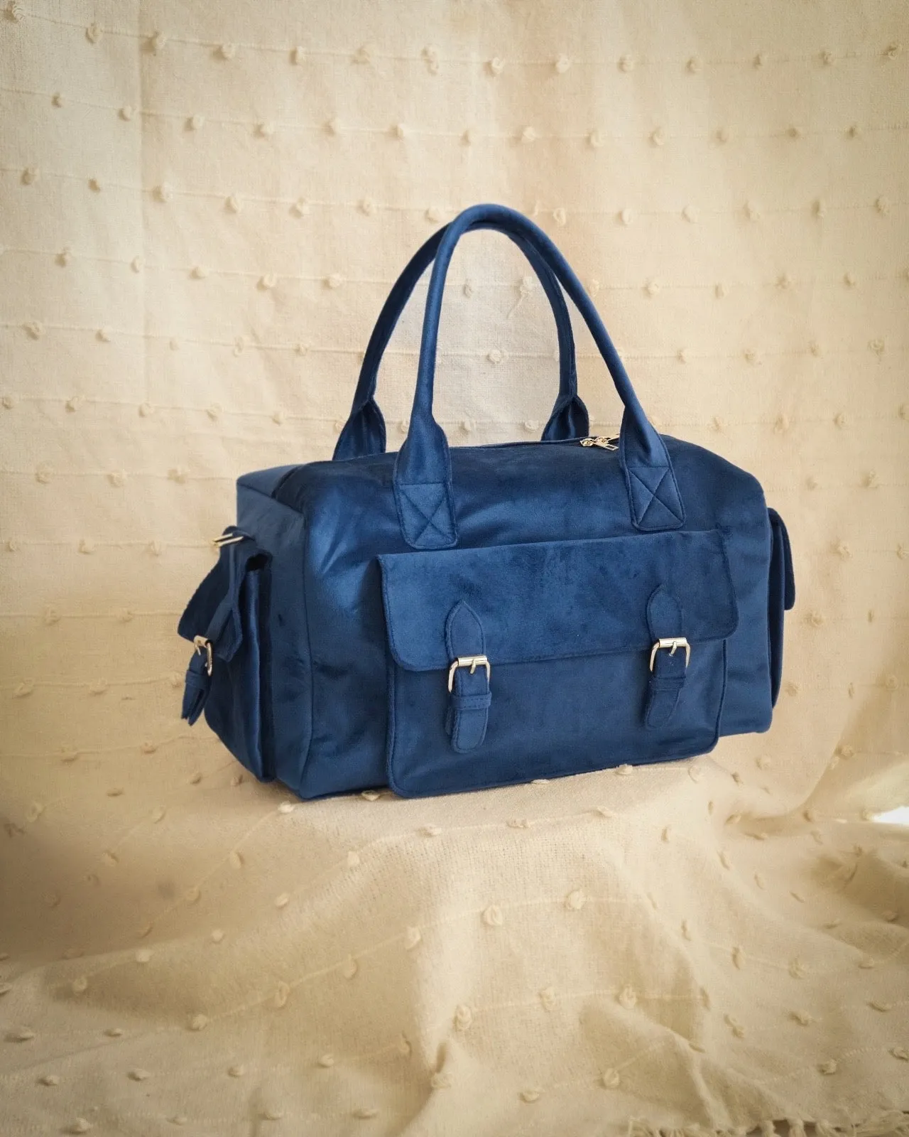 Suede duffle bag