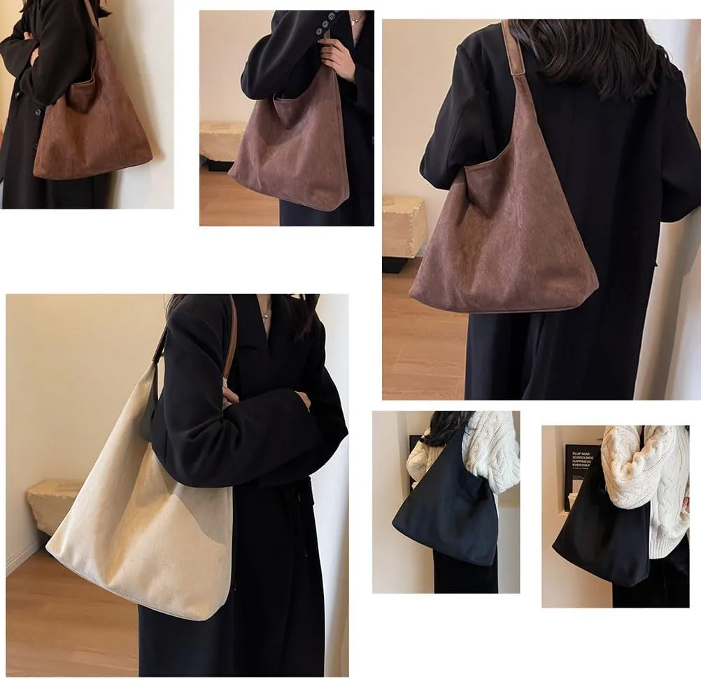 Suede Hobo Bag,Suede Purse,Suede Slouchy Shoulder Bag,Chocolate Brown Suede Tote,Suede Handbags Crossbody Bags (Green)