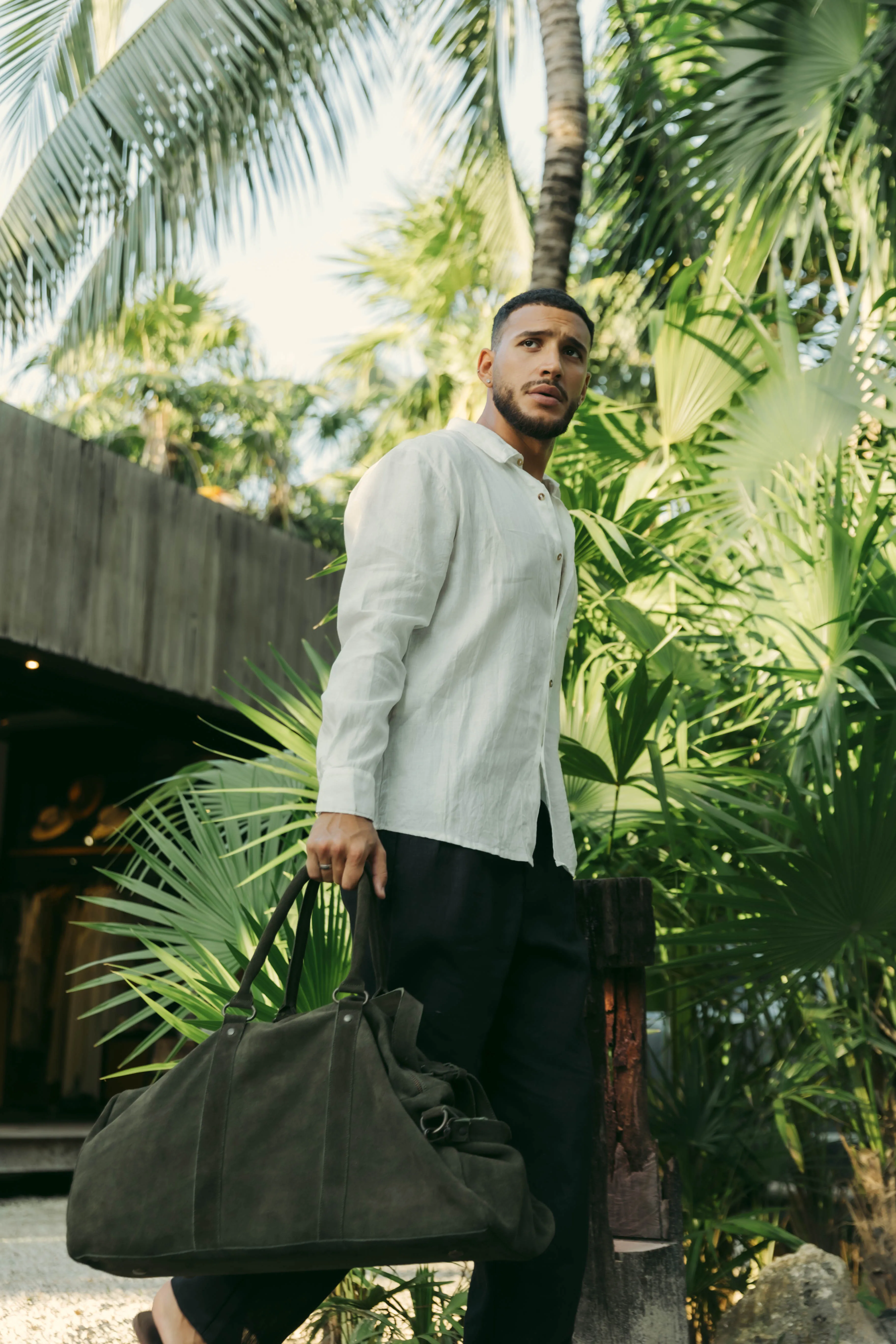 Suede Leather Duffle Bag