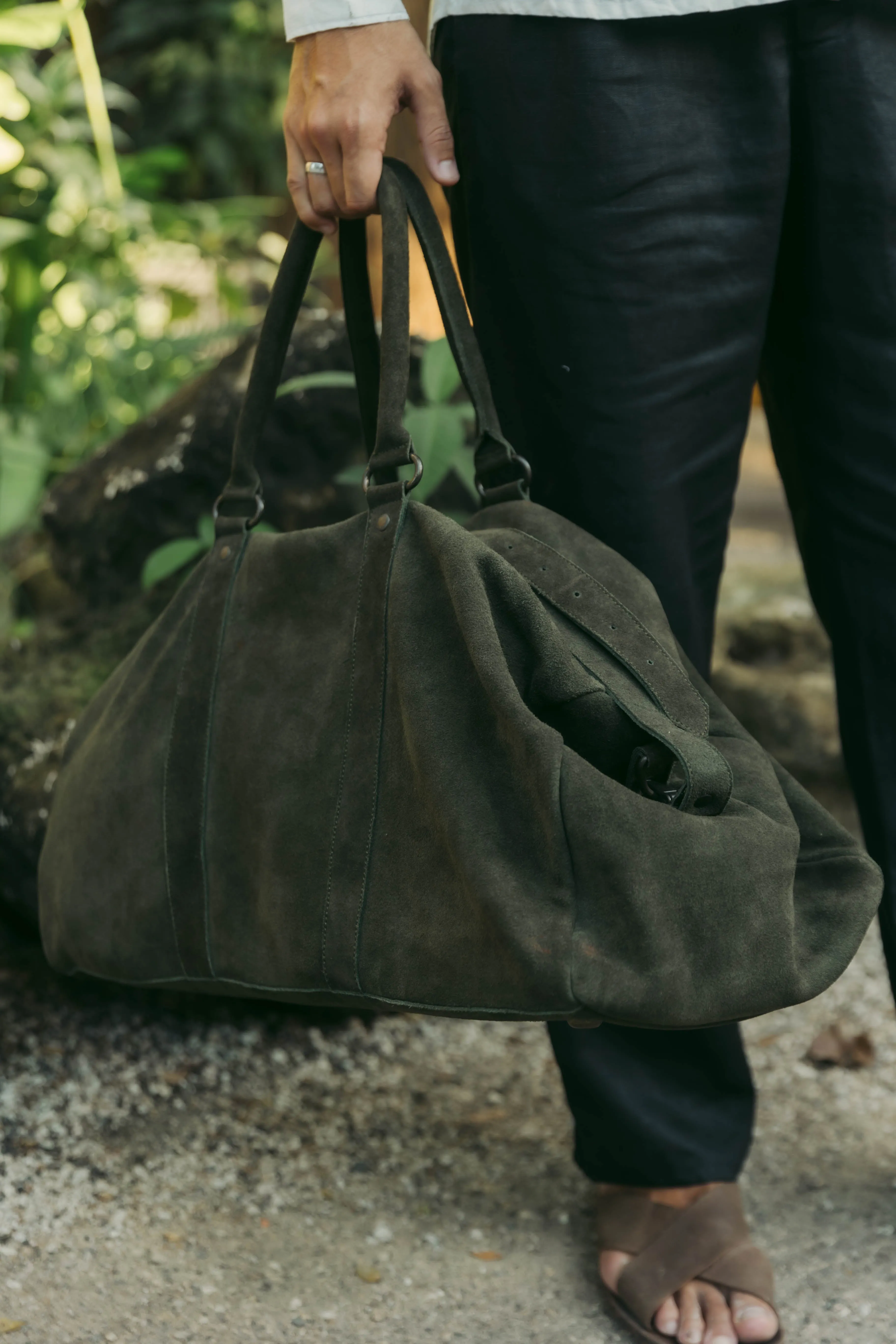 Suede Leather Duffle Bag