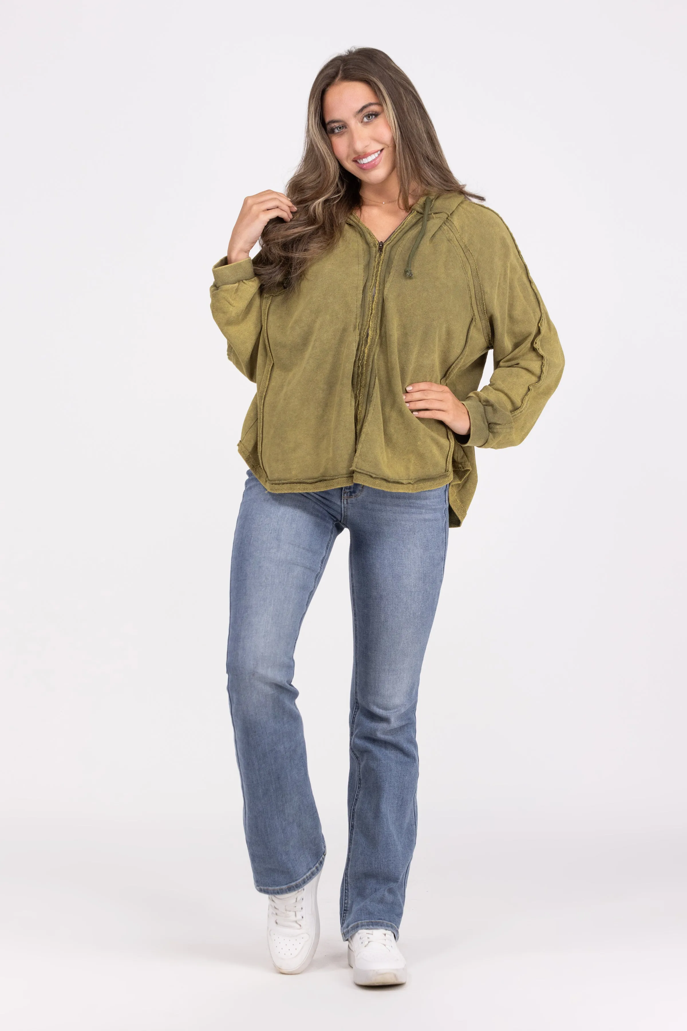 Sugar Babe Women's Hi Lo Zip Up Hoodie *Final Sale*