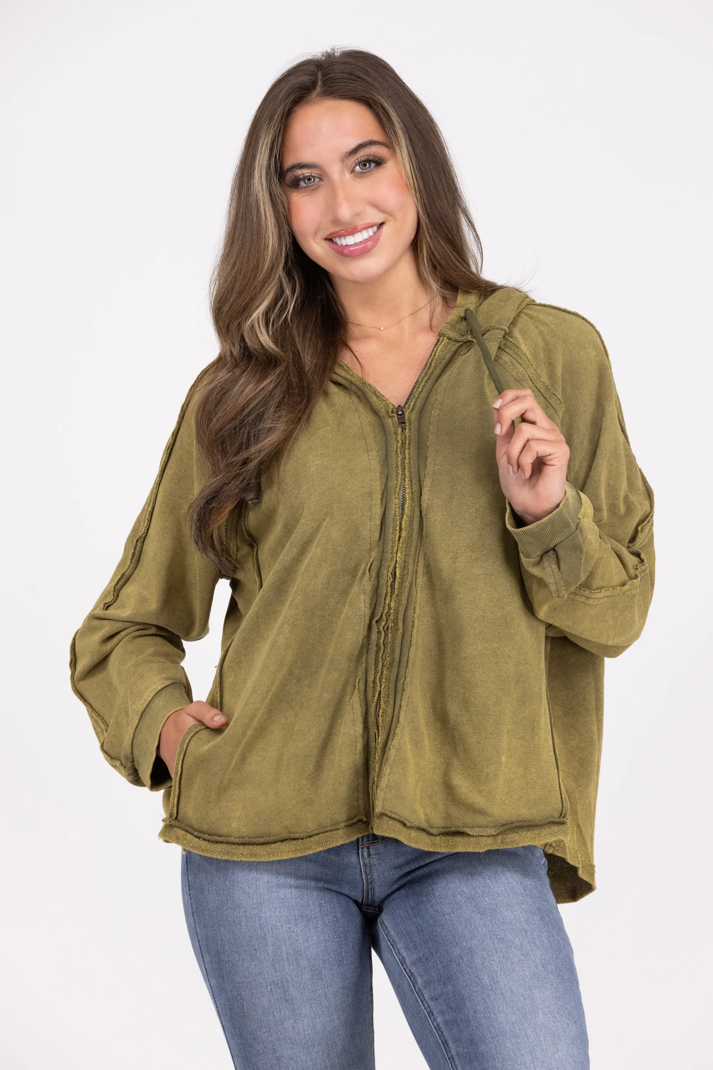 Sugar Babe Women's Hi Lo Zip Up Hoodie *Final Sale*