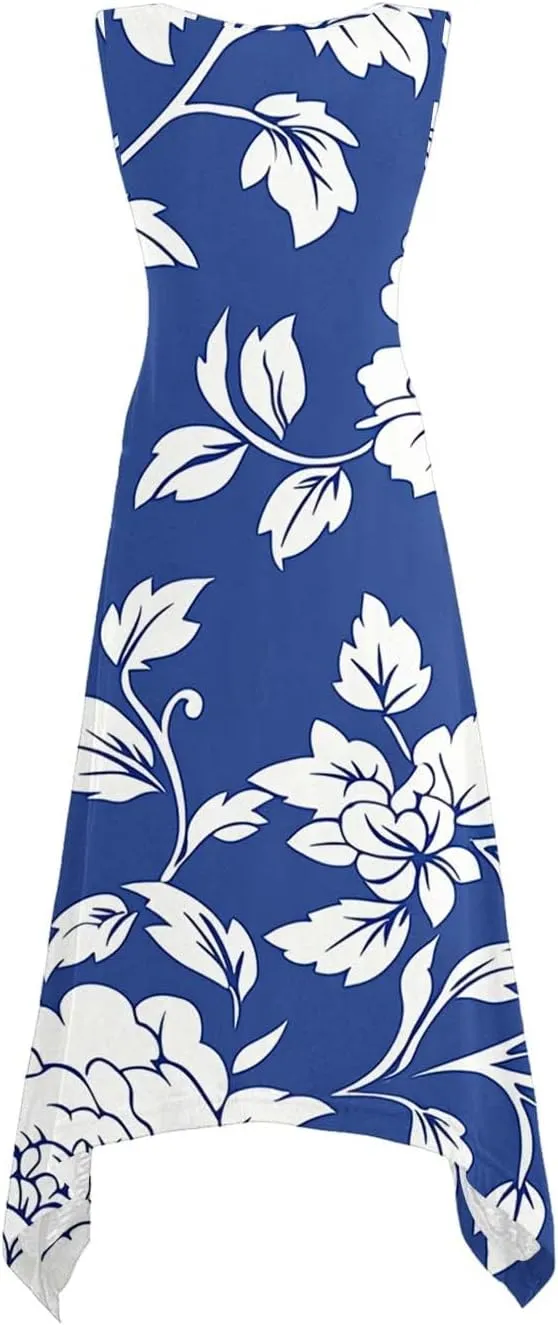 Sundress for Women Summer Casual Travel Vacation Beach Cover Ups Boho Floral Spaghetti Strap Flowy Cute Maxi Dress