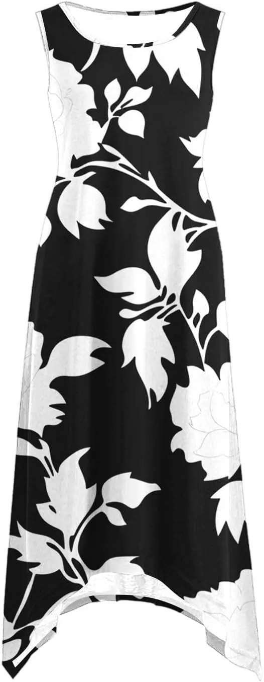 Sundress for Women Summer Casual Travel Vacation Beach Cover Ups Boho Floral Spaghetti Strap Flowy Cute Maxi Dress