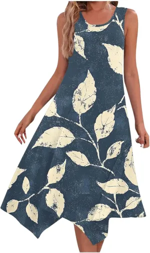 Sundress for Women Summer Casual Travel Vacation Beach Cover Ups Boho Floral Spaghetti Strap Flowy Cute Maxi Dress