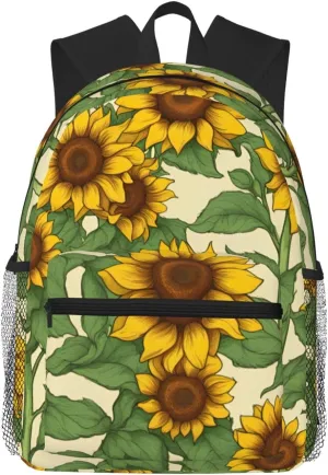 Sunflower print Lightweight and comfortable backpack Casual Laptop Backpack for Travel Hiking
