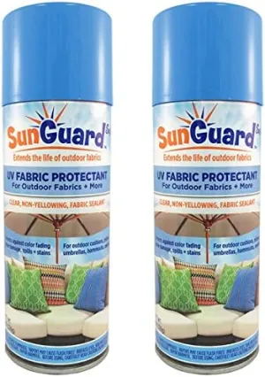 SUNGUARD Fabric UV Protectant and Sealant Spray (2 Pack) for Garden and Home Prevents Fading Spills & Stains
