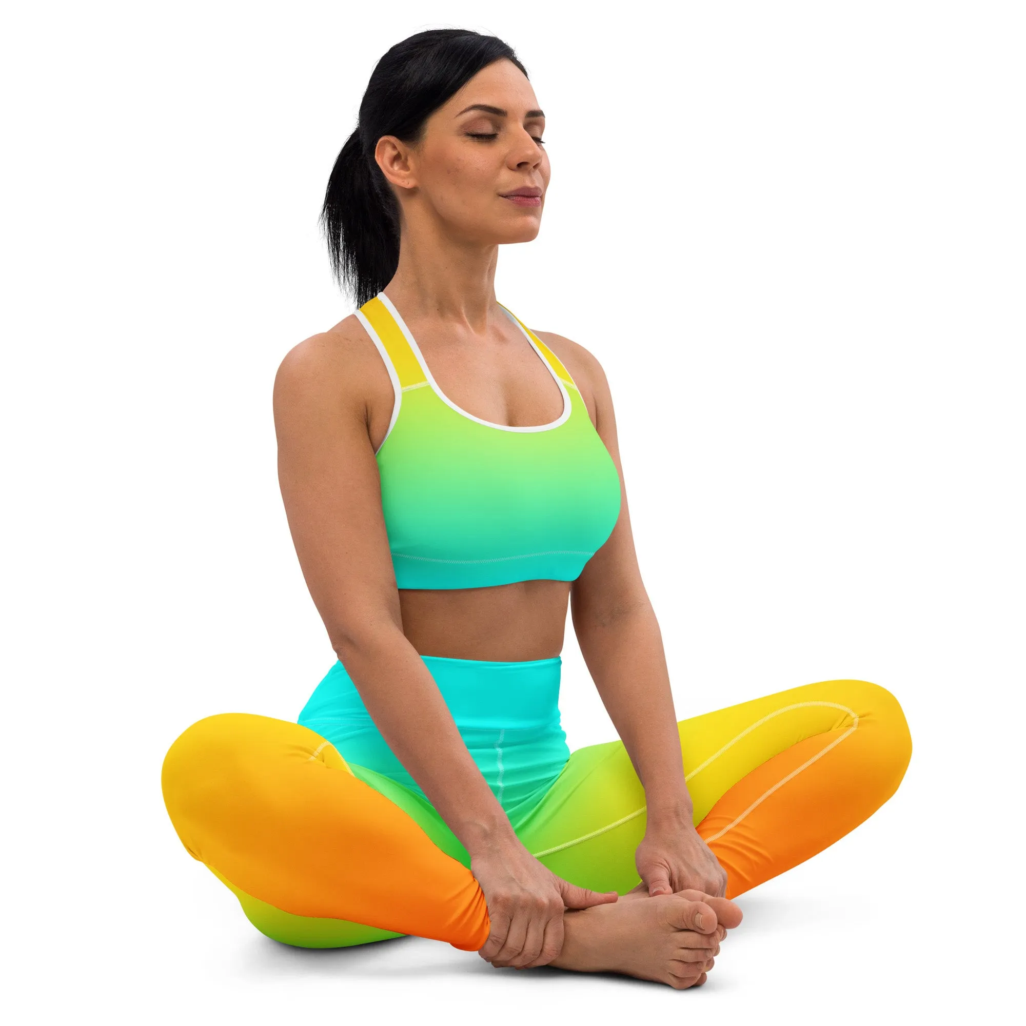 Sunset Sorbet Ombre Yoga Leggings