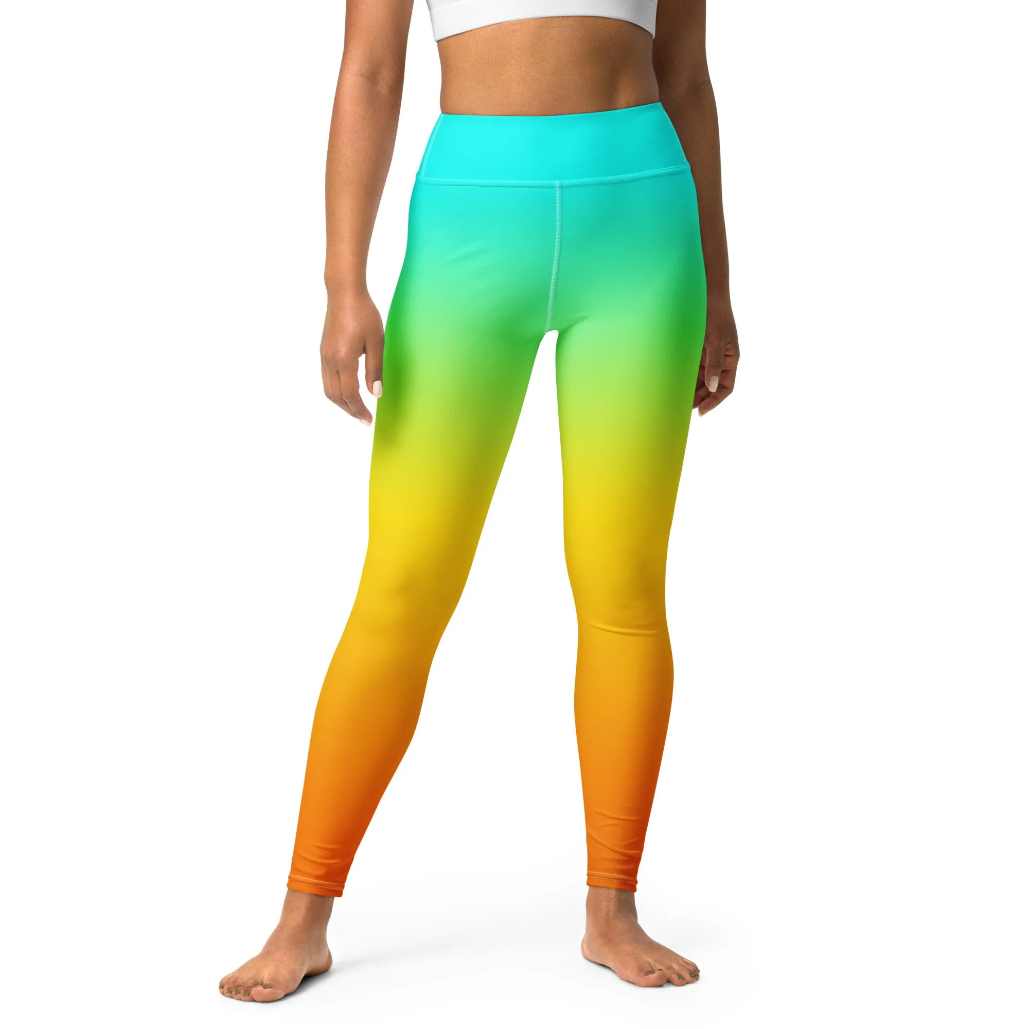 Sunset Sorbet Ombre Yoga Leggings