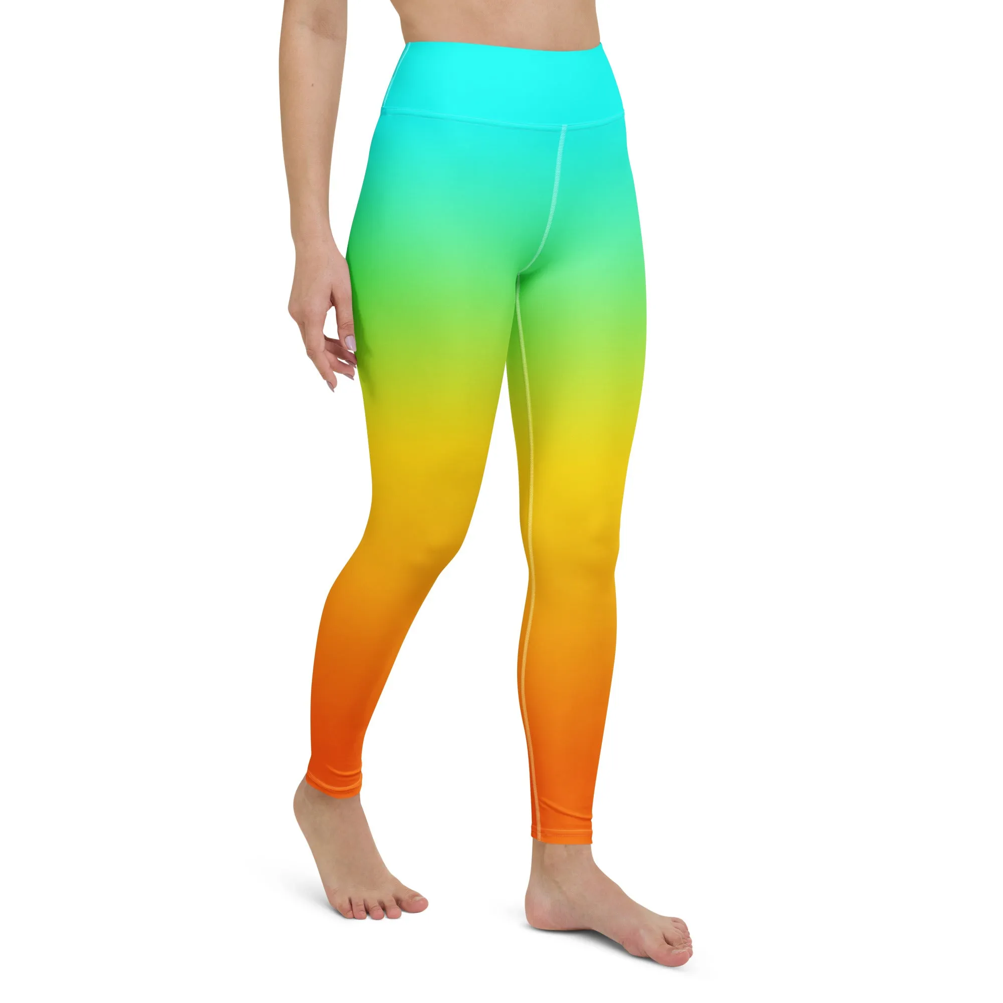 Sunset Sorbet Ombre Yoga Leggings