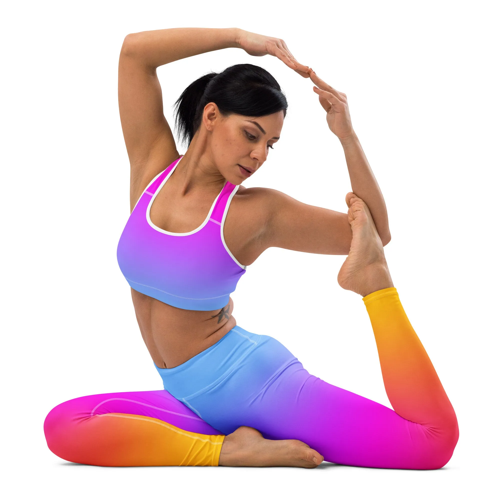 Sunset Sorbet Ombre Yoga Leggings