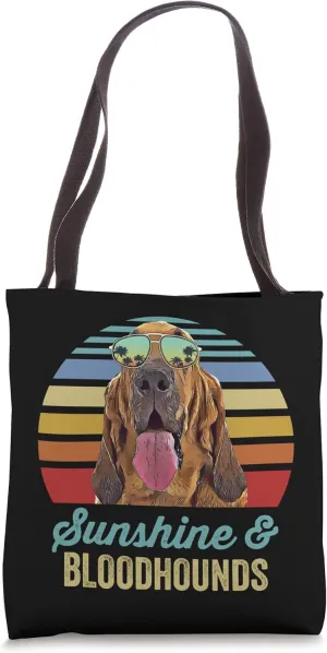Sunshine Bloodhounds Dog Retro Sunset Beach Vibe Tote Bag