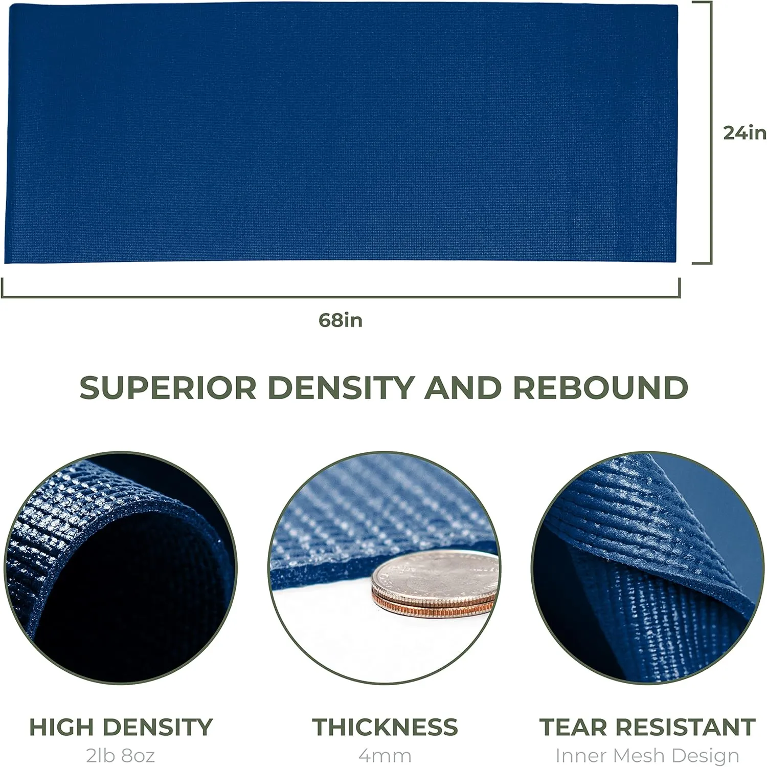 Sunshine Yoga 10-Pack Explore Yoga Mat, 68" x 24" Exercise Mat, 4mm Thick Non Slip Workout Mat, Anti-Tear Gym Mat, Bulk Yoga Mats for Home Workout or Studio