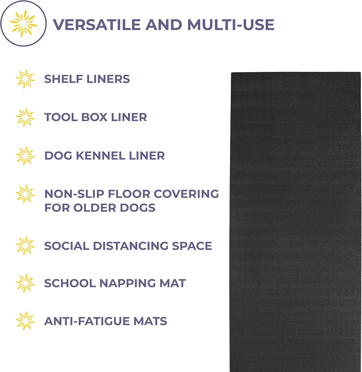 Sunshine Yoga Big Economy Yoga Mat Roll, 24in x 100ft / 50ft Exercise Mat, 5mm Thick Non-Slip Gym Mat for Home Workout and Fitness, Anti-Tear, Cut up to 17/8 Regular Yoga Mats