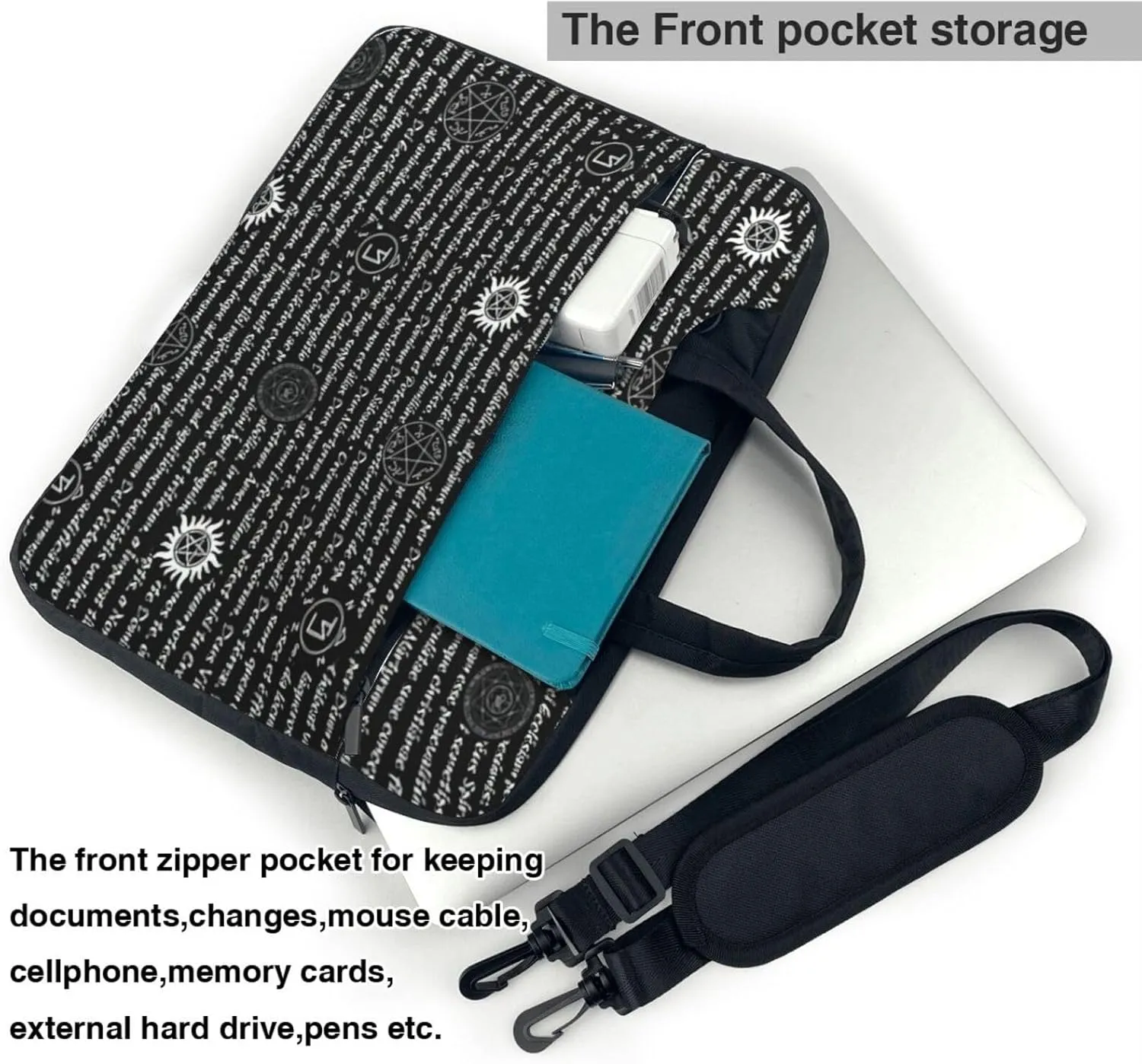 Supernatural Inspiration Print Laptop Bag,Can Use It Freely As A Shoulder Bag,Crossbody Bag,And Briefcase
