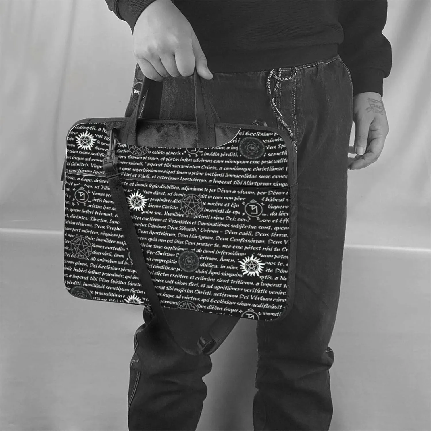 Supernatural Inspiration Print Laptop Bag,Can Use It Freely As A Shoulder Bag,Crossbody Bag,And Briefcase