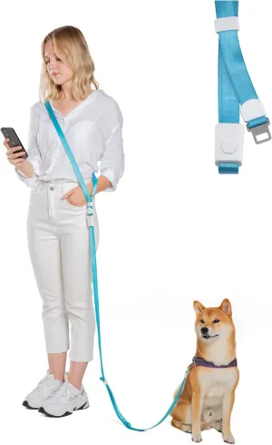 SVD.PET 4-in-1 Hands Free Dog Leash, Versatile Crossbody Dog Leash with Easy Release Buckle, Adjustable Waist Fit for Walking, Jogging and Running Your Pet (Sky Blue)