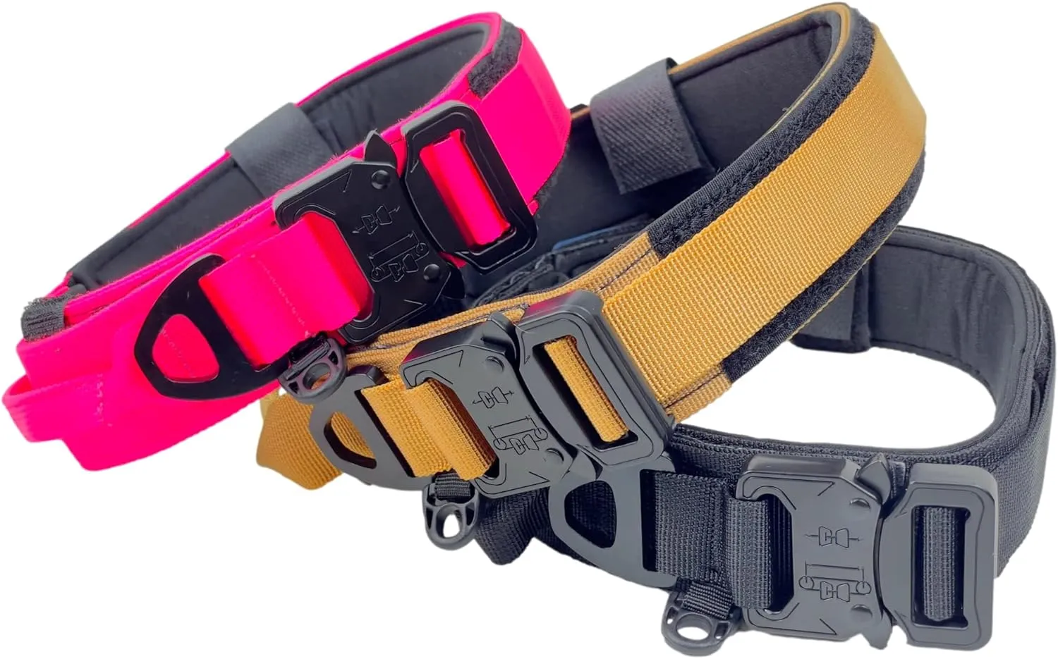 Tactical Dog Collar with Handle, American Flag Patch, 1.5 Inch Wide Thick Heavy Duty Nylon, Quick Release Metal Buckle, Customizable Name Plate, Ideal Dog Collars for Medium to Large Breeds K9 Harness